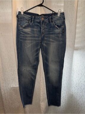 Silver ankle cropped jeans